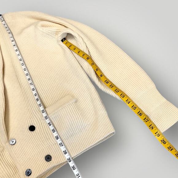 Claiborne Vintage 100% Wool Oversized Cardigan Sweater Shawl Women Size L Beige - Picture 10 of 12